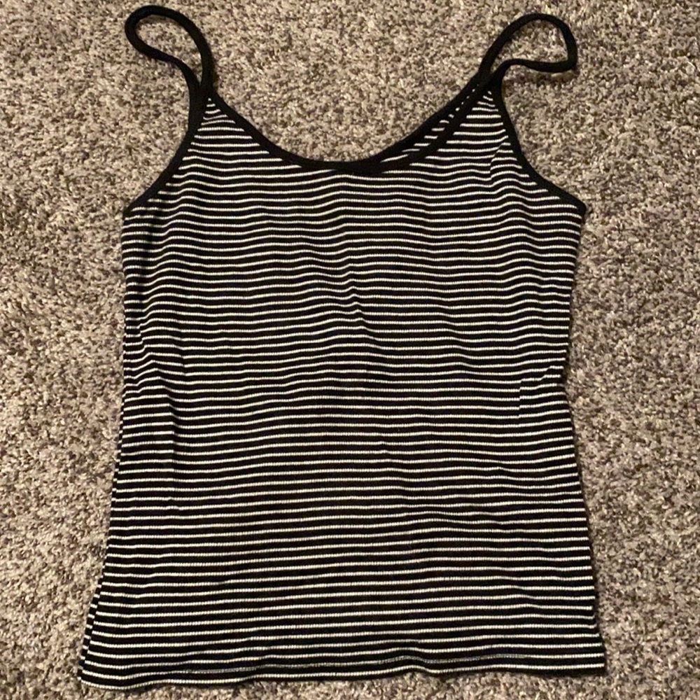 black and white striped tank